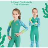 DIVE & SAIL LS-18822 Children Diving Suit Outdoor Sunscreen One-piece Swimsuit  Size: L(Girl Green)