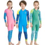 DIVE & SAIL LS-18822 Children Diving Suit Outdoor Sunscreen One-piece Swimsuit  Size: L(Girl Green)