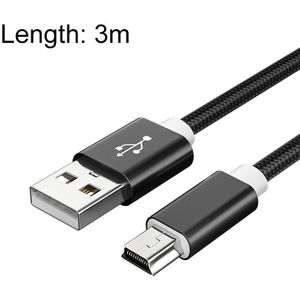 5 stks Mini USB naar USB Een geweven gegevens / laadkabel voor MP3  Camera  Auto DVR  Lengte: 3M