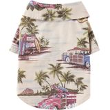 2 PCS Pet Beach Shirt Dog Print Spring And Summer Clothes  Size: M(Beige)