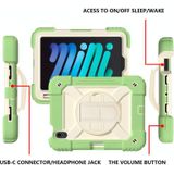 Schokbestendige PC + Siliconencombinatie Case met Houder & Handriem & Schouderriem voor iPad Mini 6 (Matcha Green)