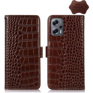 Voor Xiaomi Redmi Note 11t Pro Crocodile Top Layer Cowhide Lederen telefoonhoesje