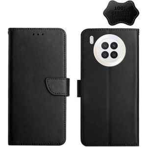 For Huawei Nova 8i/Honor 50 Lite Global Genuine Leather Fingerprint-proof Horizontal Flip Phone Case(Black)