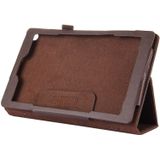For Amazon Kindle Fire HD8 (2017) Litchi Texture Horizontal Flip Leather Case with Holder(Brown)