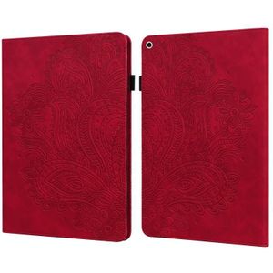 Peacock Embossed Pattern TPU + PU Horizontal Flip Leather Case with Holder & Card Slots & Wallet & Sleep / Wake-up Function For iPad 9.7 (2017) & (2018)(Red)