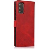 For Samsung Galaxy Note20 Calf Texture 2 in 1 Detachable Magnetic Back Cover Horizontal Flip Leather Case with Holder & Card Slots & Wallet & Photo Frame(Red)