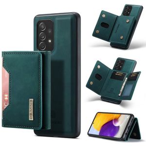For Samsung Galaxy A72 5G / 4G DG.MING M2 Series 3-Fold Multi Card Bag + Magnetic Back Cover Shockproof Case with Wallet & Holder Function(Green)
