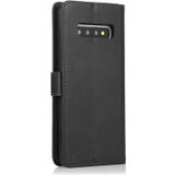 For Samsung Galaxy S10 Calf Texture 2 in 1 Detachable Magnetic Back Cover Horizontal Flip Leather Case with Holder & Card Slots & Wallet & Photo Frame(Black)