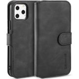 Dg. MING retro olie kant horizontale flip case met houder & kaartsleuven & portemonnee voor iPhone 11 Pro Max (zwart)