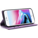 DROOM Magnetische Zuigbedrijf Horizontale Flip PU Lederen Case met Houder & Card Slot & Portemonnee voor iPhone SE 2020 / 8/7 (Paars)