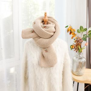 Winter Students All-Match Knitting Thickening Warm Small Fresh Scarf  Size:210 x 40cm(Fawn-Beige)
