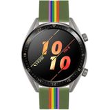 Voor Huawei Watch 3 Pro Rainbow Silicone Watchband (Leger Groen)