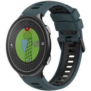Voor Garmin Approach S6 tweekleurige siliconen horlogeband (olijfgroen + zwart)