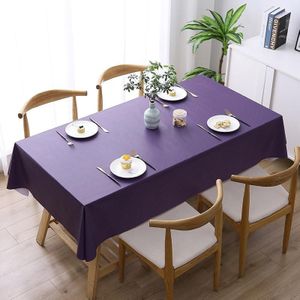 140x140cm Solid Color PVC Waterproof Oil-Proof And Scald-Proof Disposable Tablecloth(Purple)