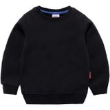 Herfst effen kleur Bottoming Kinder Sweatshirt Pullover  hoogte: 130cm (zwart)