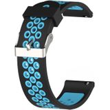 Double Colour Silicone Sport Wrist Strap for Xiaomi Huami Amazfit Bip Lite Version 20mm(Black Blue)
