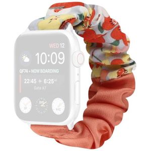 Butterfly Pattern Hair Ring Cloth Watch Strap For Apple Watch Series 6 & SE & 5 & 4 40mm / 3 & 2 & 1 38mm(O)
