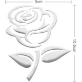 3D Rose Pattern Car Sticker  Size: 10.5cm x 8cm (approx.)(Silver)