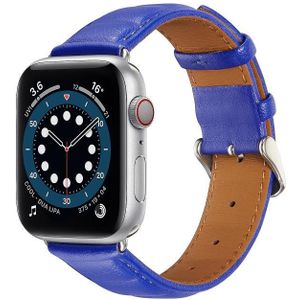 Genuine Leather Watch Band For Apple Watch Ultra 49mm / Series 8&7 45mm / SE 2&6&SE&5&4 44mm / 3&2&1 42mm(Blue)