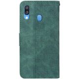 Voor Samsung Galaxy A40 Geometrische reliëf lederen telefooncase