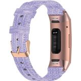 For Fitbit Charge 4 / Charge 3 / Charge3 SE Braided Nylon Strap Plastic Head  Size: Free Size(Purple)