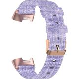 For Fitbit Charge 4 / Charge 3 / Charge3 SE Braided Nylon Strap Plastic Head  Size: Free Size(Purple)