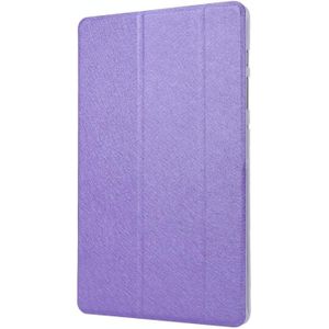 For Samsung Galaxy Tab S7+ / T970 Silk Texture Three-fold Horizontal Flip Leather Case with Holder & Pen Slot(Purple)