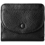 Leather Coin Bag Small Portable Wallet Mini Card Package(Black)