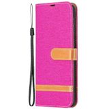 For Samsung Galaxy S30 Plus Color Matching Denim Texture Horizontal Flip Leather Case with Holder & Card Slots & Wallet & Lanyard(Rose Red)