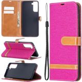 For Samsung Galaxy S30 Plus Color Matching Denim Texture Horizontal Flip Leather Case with Holder & Card Slots & Wallet & Lanyard(Rose Red)