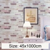 Color Brick Creative 3D Stone Brick Decoration Wallpaper Stickers Bedroom Living Room Wall Waterproof Wallpaper Roll  Size: 45 x 1000cm