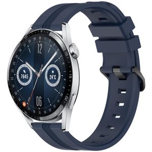 Voor Huawei Watch GT3 46 mm 22 mm concave gestreepte siliconen horlogeband