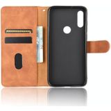 For Motorola Moto E(2020) Solid Color Skin Feel Magnetic Buckle Horizontal Flip Calf Texture PU Leather Case with Holder & Card Slots & Wallet(Brown)