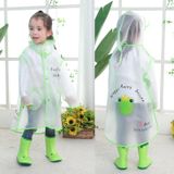 Carton Children Raincoat With Schoolbag Seat Poncho  Size: XL(Frog )
