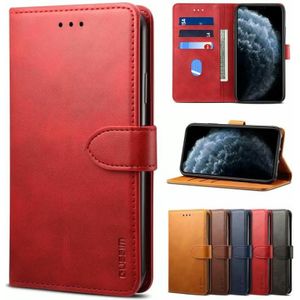 For Samsung Galaxy A42 5G GUSSIM Business Style Horizontal Flip Leather Case with Holder & Card Slots & Wallet(Red)