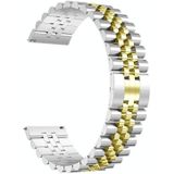 20mm For Samsung Galaxy Watch 3 41mm Five Beads Steel Replacement Strap Watchband(Silver Gold)