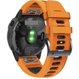 Voor Garmin Descent Mk2 26mm Silicone Sports Two-Color Watch Band (Orange+Black)