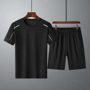 Losse en snel drogende shorts met korte mouwen tweedelig sportpak (kleur: zwart maat: l)