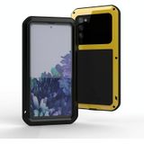 For Samsung Galaxy S20 FE LOVE MEI Metal Shockproof Waterproof Dustproof Protective Case with Glass(Black)