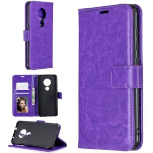 For Nokia 6.2 / 7.2 Crazy Horse Texture Horizontal Flip Leather Case with Holder & Card Slots & Wallet & Photo Frame(Purple)