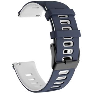 20mm For Huawei Watch GT2e 42mm / Samsung Galaxy Watch Active 2 Silicone Wrist Strap(Dark Blue+White)