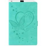 For Samsung Galaxy Tab A7 10.4 (2020) SM-T500 SM-T505 Love Butterfly Pattern Horizontal Flip Leather Case with Holder(Green)