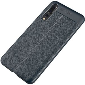 For Huawei  P20 Pro Litchi Texture Soft TPU Protective Back Cover Case(Navy Blue)