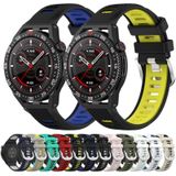 Voor Huawei Watch GT3 SE 22 mm sport tweekleurige stalen gesp siliconen horlogeband (roze + wit)