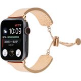 Simple 316 Stainless Steel Embossed Bracelet Watchband for Apple Watch Series 5 & 4 44mm / 3 & 2 & 1 42mm(Rose Gold)