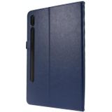 For Samsung Galaxy Tab S7 T870 2-Folding Business Horizontal Flip PU Leather Case with Card Slots & Holder(Dark Blue)