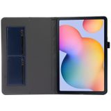 For Samsung Galaxy Tab S7 T870 2-Folding Business Horizontal Flip PU Leather Case with Card Slots & Holder(Dark Blue)