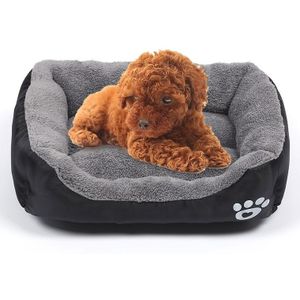 Four Seasons Genuine Warm Pet Dog Kennel Mat Teddy Pomerang Dog Mat  Size: 3XL  110×82×20cm (Black Grey)