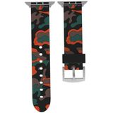 For Apple Watch Series 3 & 2 & 1 38mm Fashion Camouflage Pattern Silicone Watch Strap(Red)