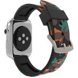 For Apple Watch Series 3 & 2 & 1 38mm Fashion Camouflage Pattern Silicone Watch Strap(Red)